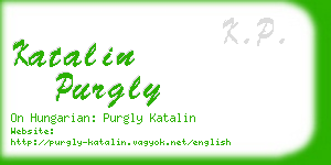 katalin purgly business card